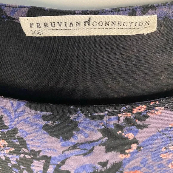 Peruvian Connection Shadow Blossom Long Sleeve Dress Purple Size L - Picture 6 of 8